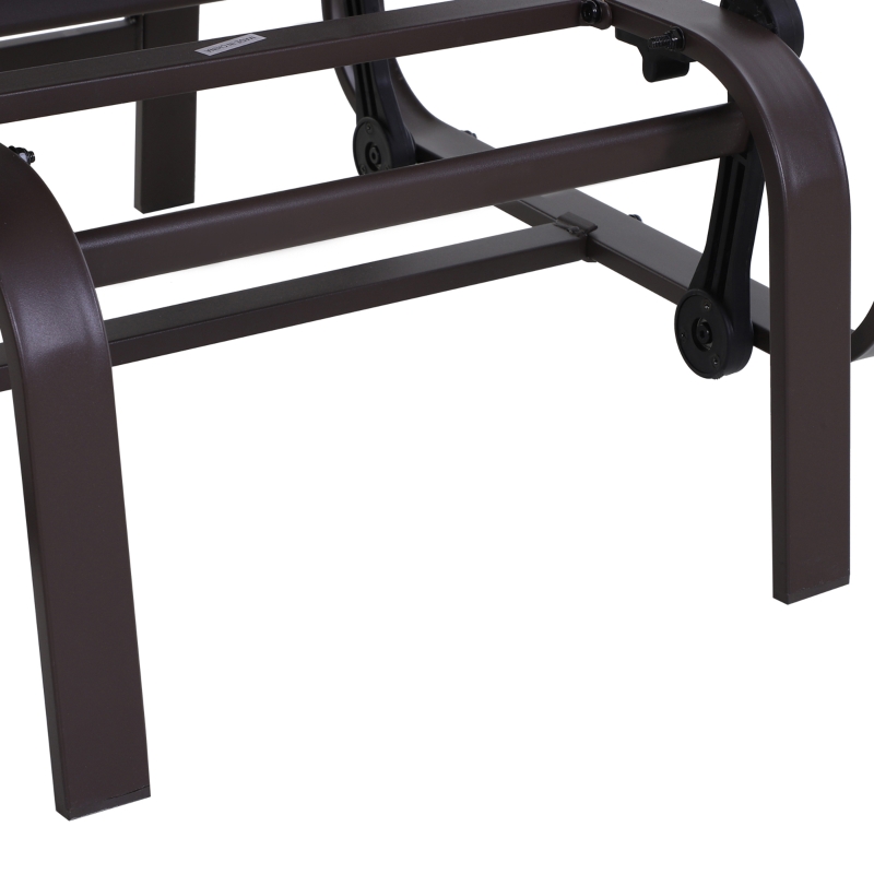 Best Outdoor Gliding Rocking Chair with Sturdy Metal Frame Garden Comfortable Swing Chair, Brown - Image 9