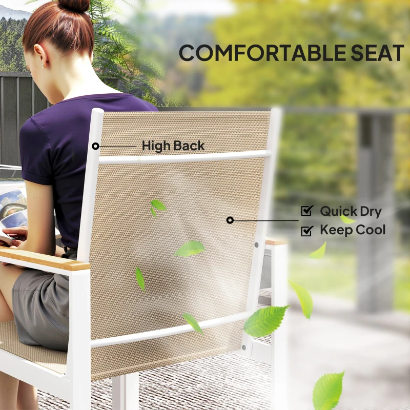 Best 5 Piece Garden Furniture Set with 4 Armchairs and Tempered Glass Table Top, for Deck, Balcony - Image 6