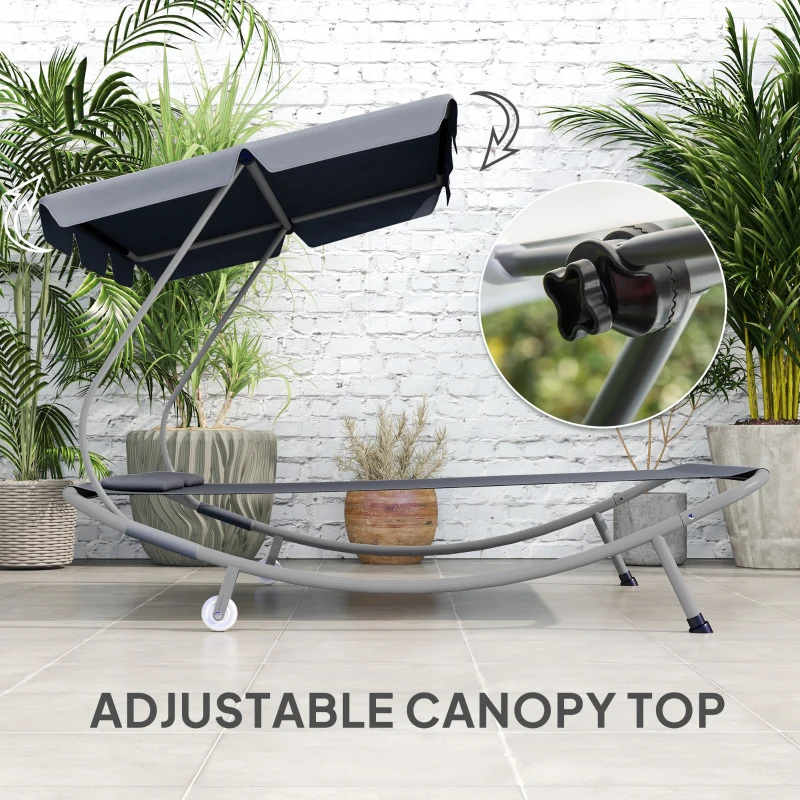 Best Double Outdoor Bed, with Canopy - Light Grey - Image 4
