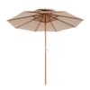 Best 2.7m Elegant Wooden Frame Parasol Umbrella - Beige - Image 13