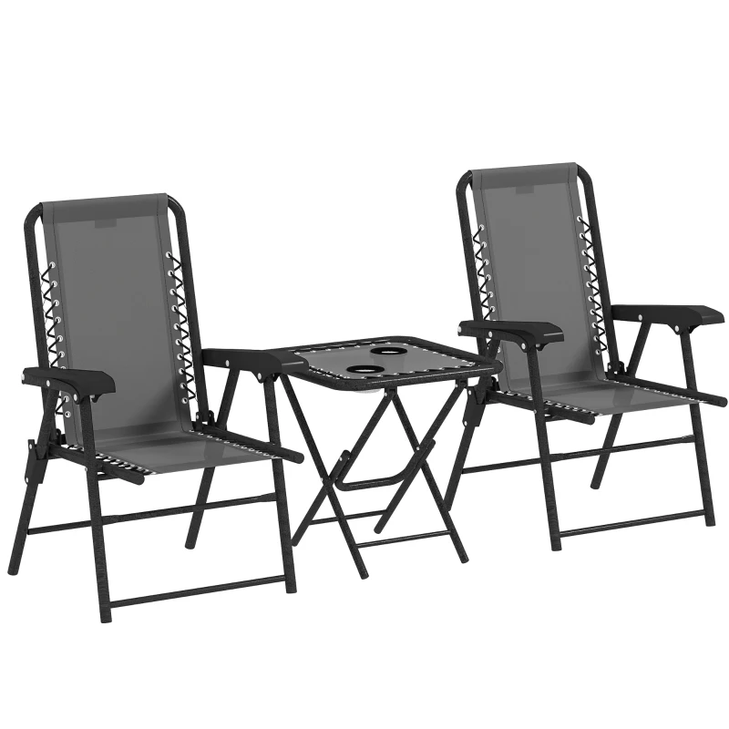 Best Three-Piece Garden Table and Chair Set - Dark Grey