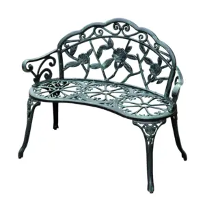 Best Cast Aluminum Garden Bench-Antique Green