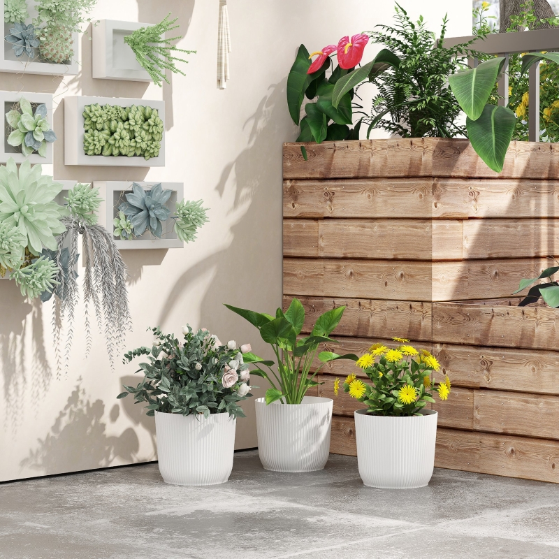 Best Set of Three Ф22cm Planters - White - Image 10