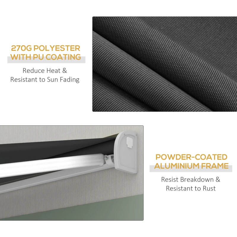 Best 2.5 x 3m Electric Cassette Awning, with Remote - Grey - Image 6