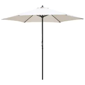 Best 2.8m Garden Parasol Umbrella, Round Outdoor Market Table Umbrella Sun Shade Canopy, Off-White