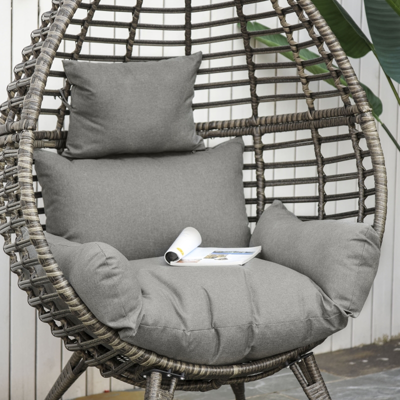 Best Teardop PE Wicker Rattan Chair w/ Thick Cushions 4 Legs Outdoor Seat Egg Garden - Image 9