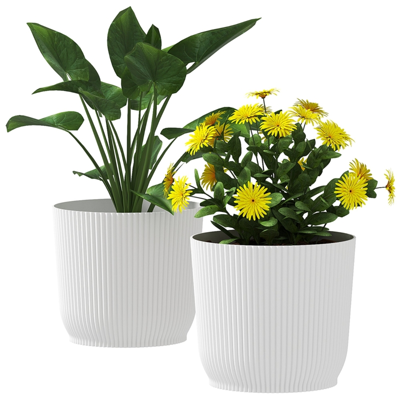 Best Set of Two Ф22cm Planters - White - Image 11