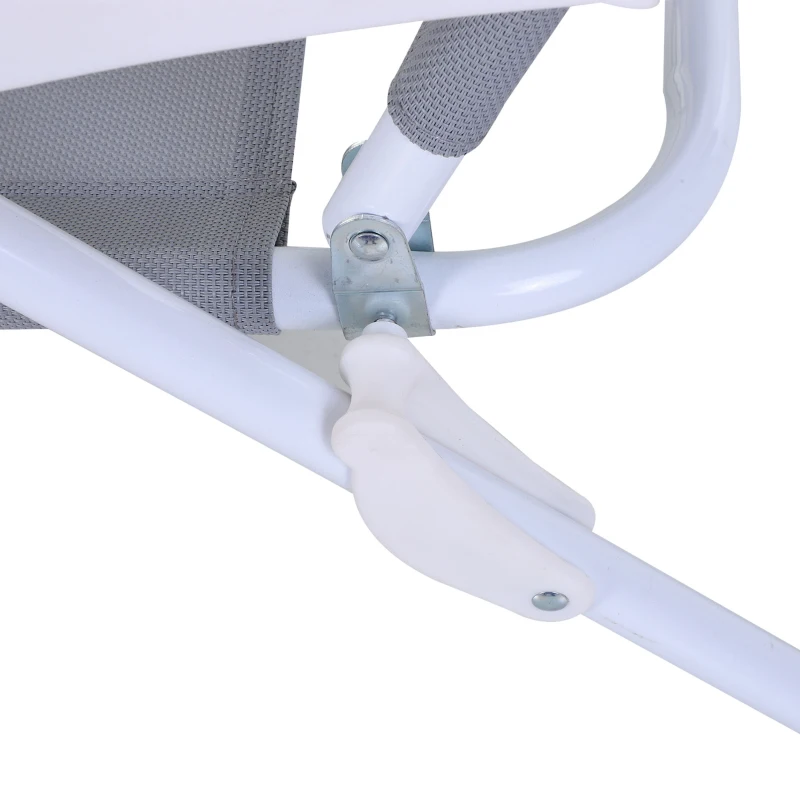 Best Foldable Sun Lounger, Outdoor 4 Level Adjustable Backrest Reclining Lounge Chair with Armrests for Patio, Garden, Grey - Image 8