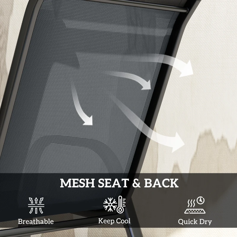 Best Five-Piece Steel Patio Set, with Glass-Top Table - Dark Grey - Image 5