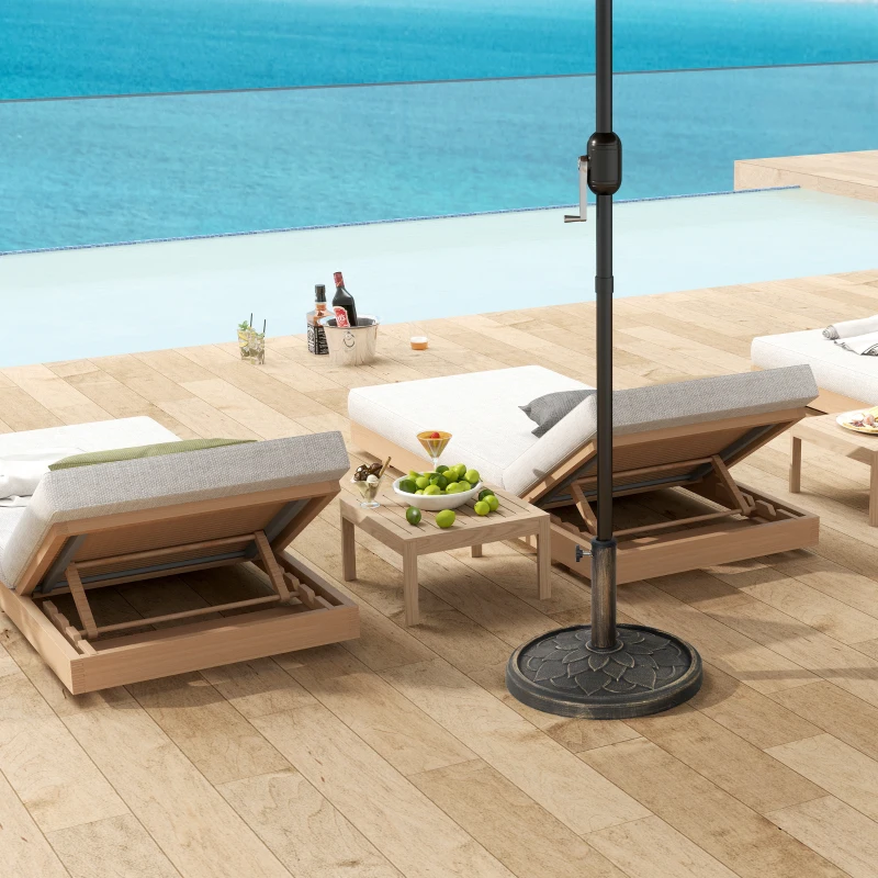 Best 12kg Resin Garden Parasol Base, Round Umbrella Base, Heavy Duty Sun Umbrella Base for 32, 38, 48 mm Umbrella Poles for Deck Poolside, Bronze Tone - Image 7