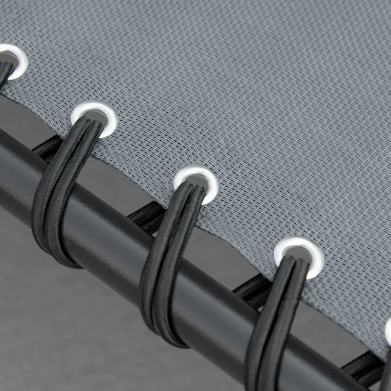 Best Portable Sun Lounger Set of 2, Folding Camping Bed Cot, Reclining Lounge Chair 5-position Adjustable Backrest with Side Pocket, Pillow for Patio Garden Beach Pool, Grey - Image 8