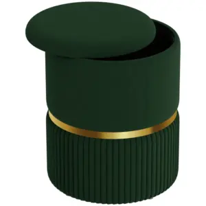 Best Velvet-Feel Storage Ottoman - Green
