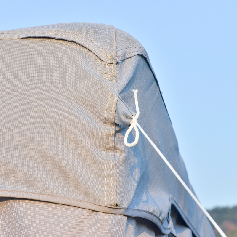 Best 3 x 3 m Metal Gazebo, Garden Pavillion, Double Roof Outdoor Canopy Shelter with Mesh Sidewalls, Grey - Image 10