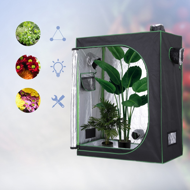 Best Grow Tent Reflective Mylar Hydroponic with Adjustable Vents and Floor Tray for Indoor Plant Growing, 120 x 60 x 150 cm (47" x 23.5" W x 59") - Image 10