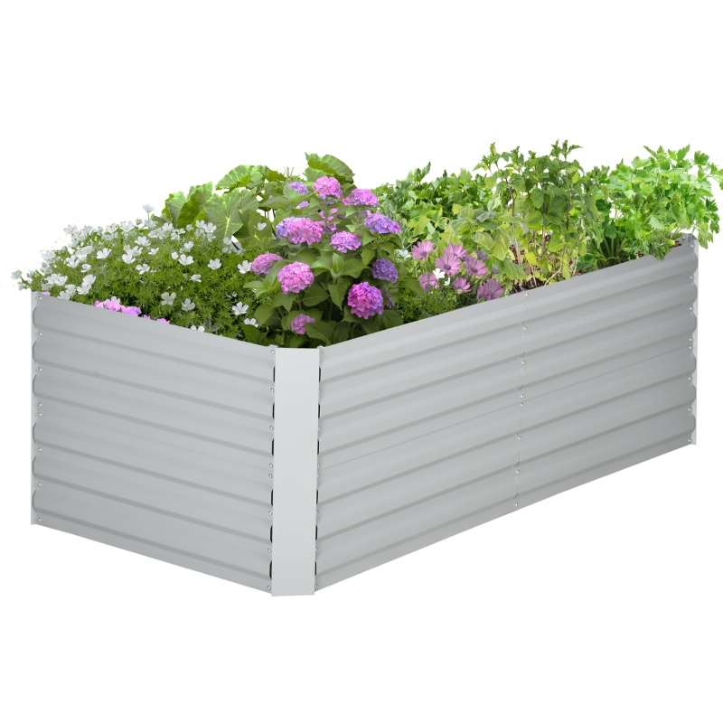 Best Raised Beds for Garden, Galvanised Steel Outdoor Planters with Multi-reinforced Rods, 180 x 90 x 59 cm, Light Grey - Image 12