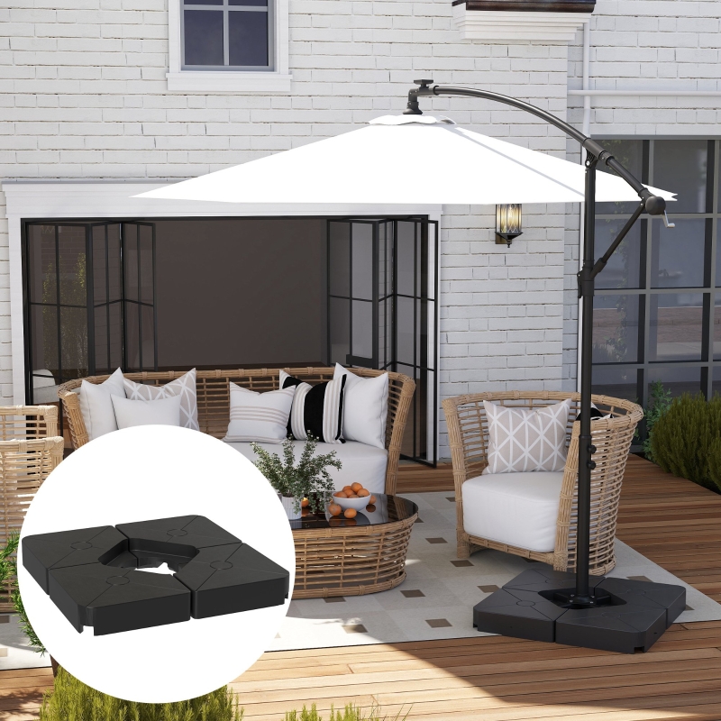 Best Umbrella Weights for Cantilever Parasols, Set of 4 Heavy Duty Parasol Base Weights, 64kg Sand or 55kg Water Filled, Black - Image 10