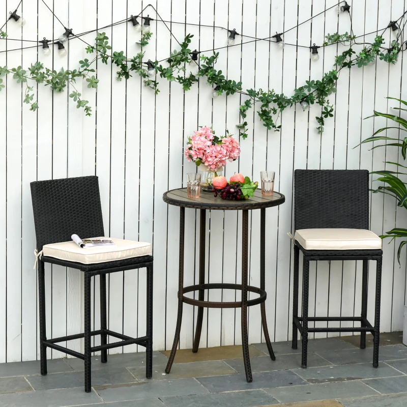 Best Set of 2 Garden Chair Cushions with Ties, 45 x 45 cm Replacement Cushions for Outdoor Furniture, Cream White - Image 2