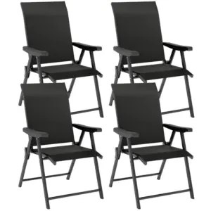 Best Set of Four Folding Outdoor Chairs - Black