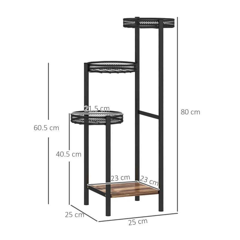 Best Four-Tier Steel Plant Stand - Black - Image 3