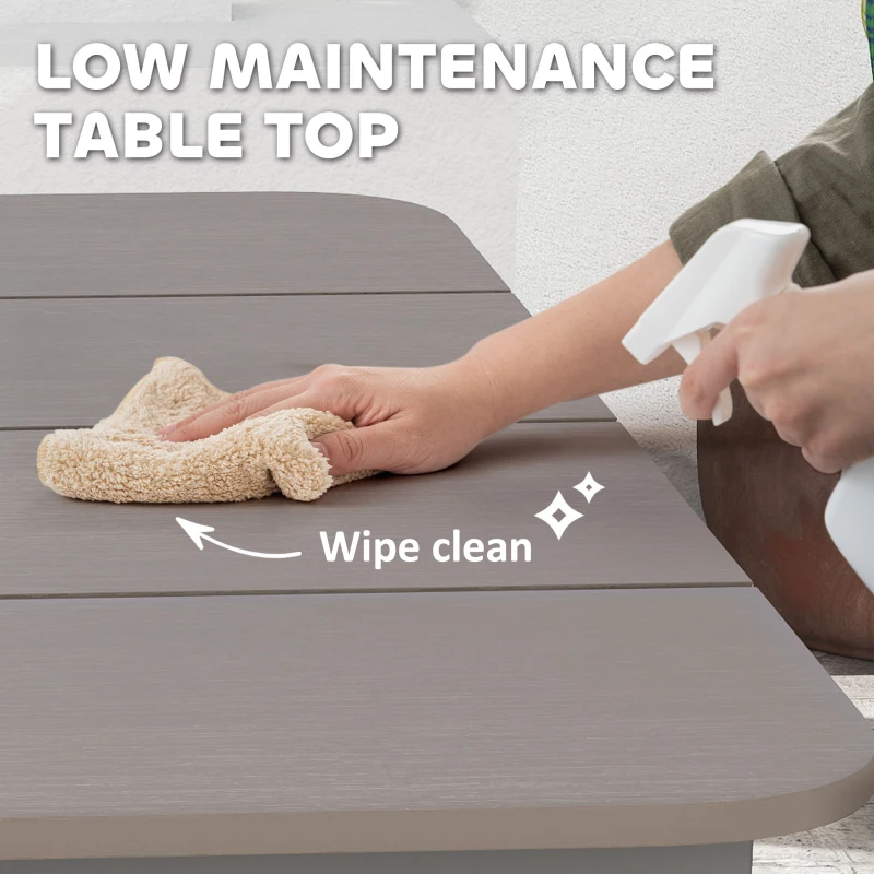 Best Garden Table, Outdoor Dining Table for 6 People, 160 x 90 x 74 cm, with Rust Resistant Metal Frame, WPC Top, for Balcony, Terrace, Dark Grey - Image 6