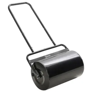 Best 38L Fillable Cylinder Steel Lawn Roller - Black
