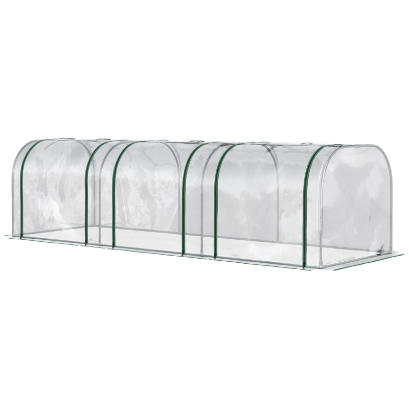 Best PVC Tunnel Greenhouse Green Grow House Steel Frame for Garden Backyard with Zipper Doors 295x100x80 cm, Clear - Image 11
