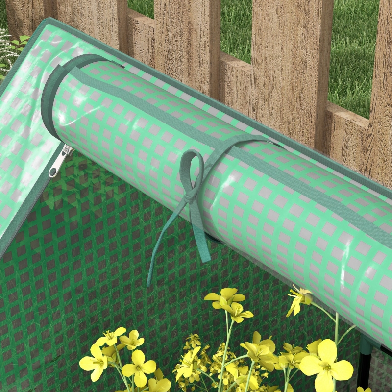 Best Metal Planter Box with Cover, Raised Garden Bed with Greenhouse, for Herbs and Vegetables, Green and Dark Grey - Image 9