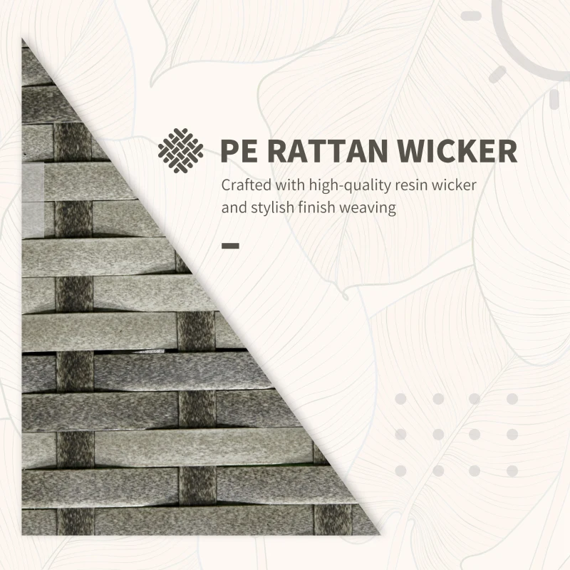 Best 3 Pieces Rattan Bistro Set, Wicker Garden Furniture Set with Storage Coffee Table and Chairs, Thickened Cushions for Outdoor, Patio, Balcony, Orange - Image 7