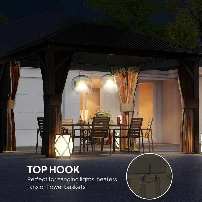 Best 3.6 x 3(m) Aluminium Frame Hardtop Gazebo, with Accessories - Image 5