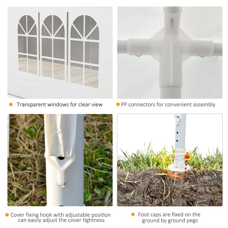 Best 6 x 3 m Party Tent Wedding Gazebo Outdoor Waterproof PE Canopy Shade with 6 Removable Side Walls - Image 4