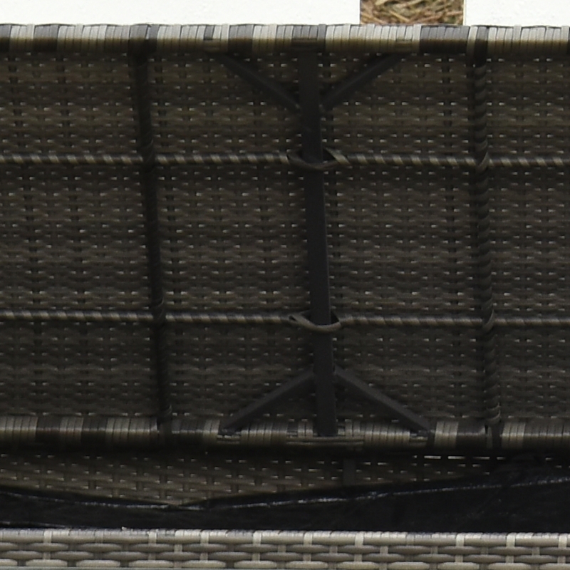 Best Rattan Garden Furniture Outdoor Patio 5 Piece Wicker Weave Sofa Set with Storage, Cushioned, 3-Seater Sofa + 2 Single Chairs + Foot Stool + Coffee Table - Image 9