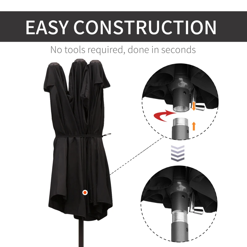 Best 4.6m Canopy Parasol - Black - Image 6