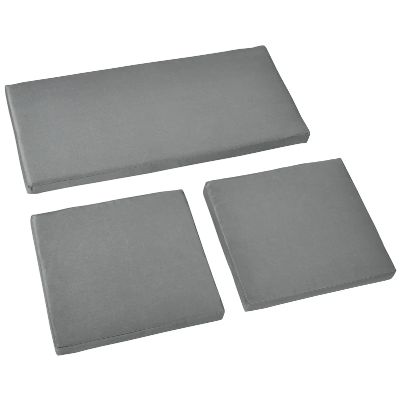 Best Outdoor Seat Cushion Pads for Rattan Furniture, 3 PCs Garden Furniture Cushions, Dark Grey