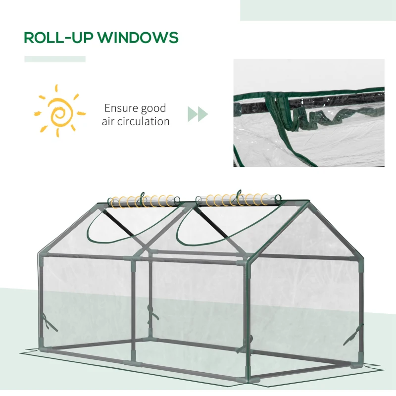 Best Mini Greenhouse Portable Flower Planter Vegetable Grow House for Garden Backyard with Zipped Windows, 120 x 60 x 60 cm, Clear - Image 6