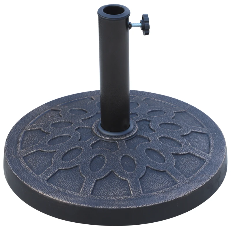 Best 13kg Resin Umbrella Stand Holder, Garden Parasol Base for 38mm or 48mm Outdoor Umbrella Poles, Bronze Tone