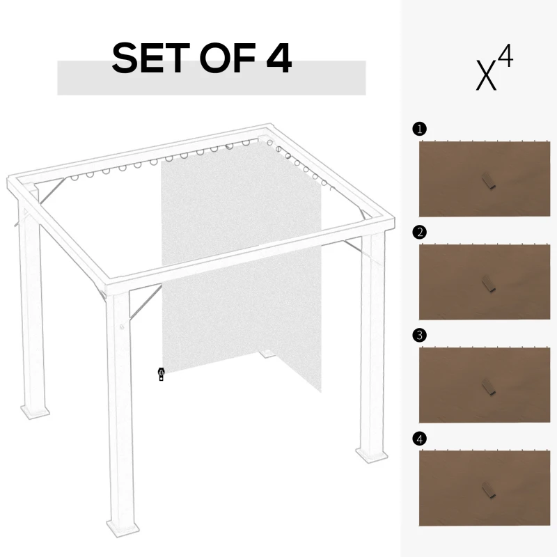 Best Set of Four 3 x 4m Gazebo Replacement Walls - Dark Brown - Image 4