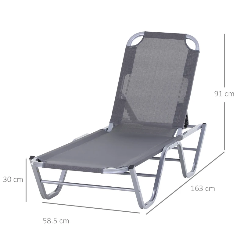 Best Sun Lounger Relaxer Recliner w/ 5-Position Adjustable Backrest Pool Sun Bathing - Image 3