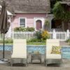 Best Set of 2 Sun Lounger Cushions, Replacement Cushions for Rattan Furniture with Ties, 196 x 55 cm, Cream White - Image 10