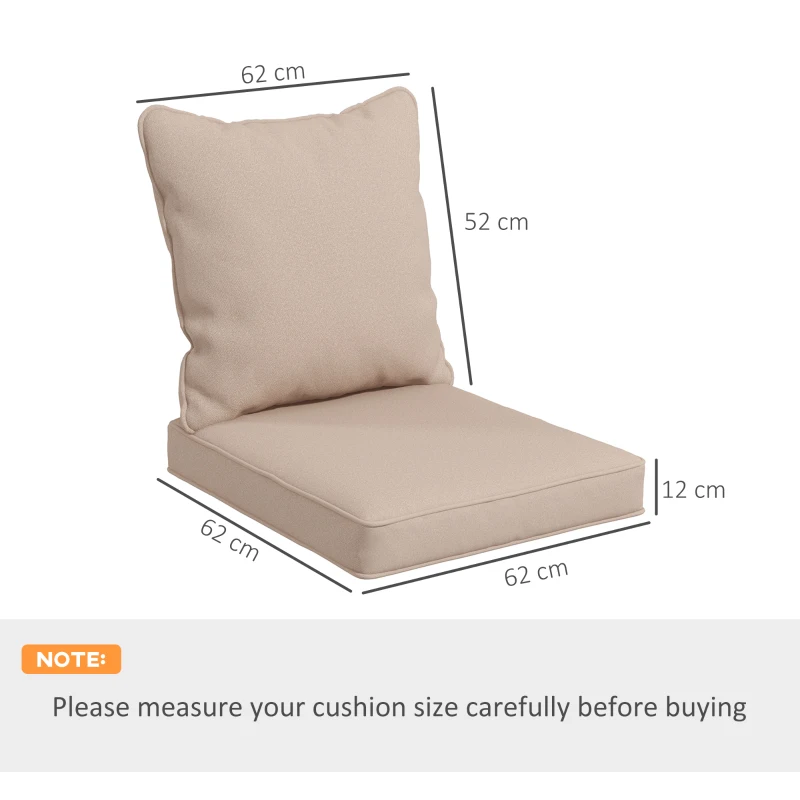 Best Seat and Back Padded Cushion Set - Beige - Image 3