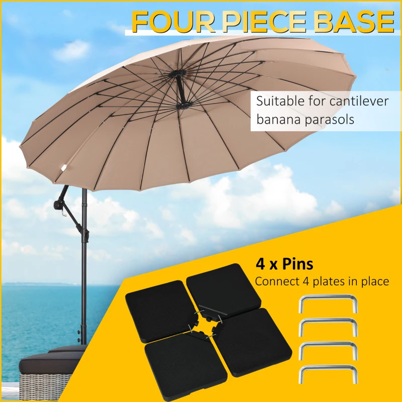 Best Four-Piece Plastic Cantilever Parasol Base - Black - Image 4