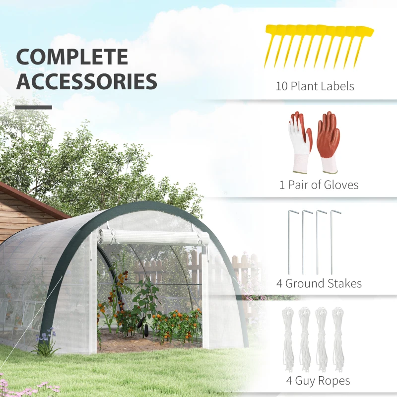 Best 4 x 3(m) Walk-In Tunnel Greenhouse, with Accessories - White - Image 8