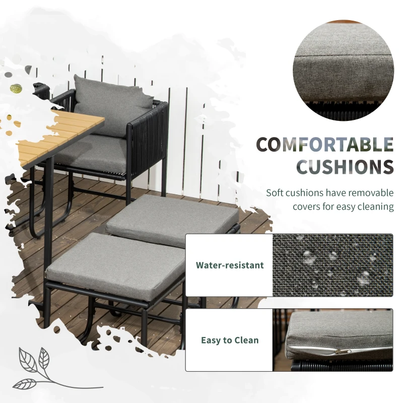 Best 10 Seater Rattan Cube Garden Furniture Set, Rattan Dining Set with Cushions, Outdoor Dining Table and Chairs with 6 Armchairs, 4 Stools, Rectangular Wood Grain Plastic Top Table, Black - Image 5