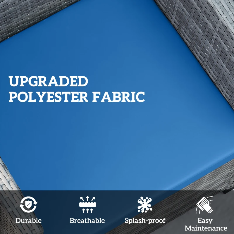 Best Outdoor Seat Cushion Pads for Rattan Furniture, 3 PCs Garden Furniture Cushions, Sky Blue - Image 5