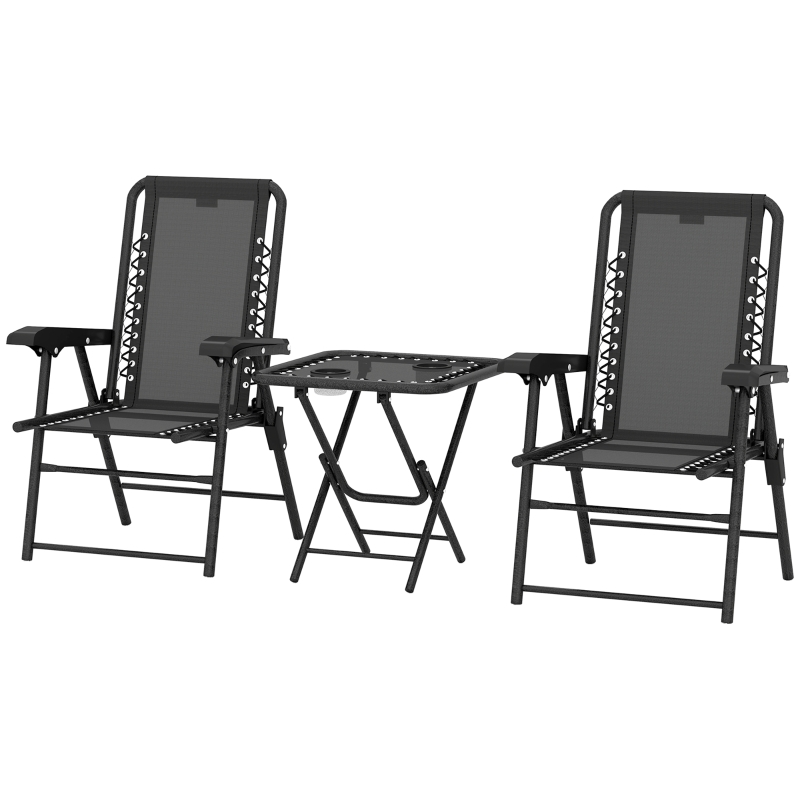 Best Three-Piece Garden Table and Chair Set - Black - Image 11