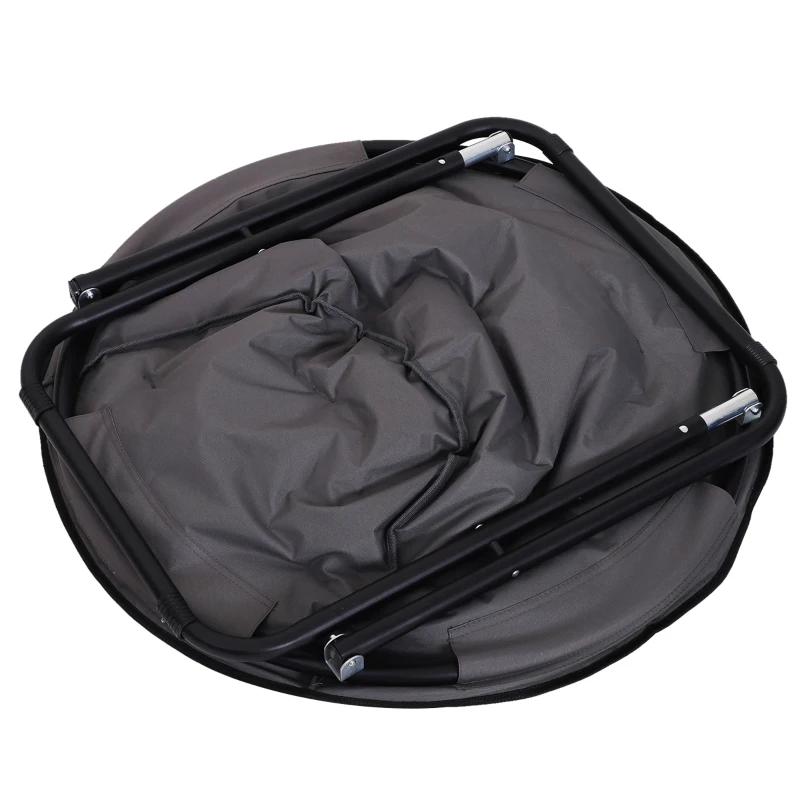 Best Garden Folding Portable Padded Saucer Moon Chair Padded Round Outdoor Camping Travel Fishing Seat Grey - Image 7