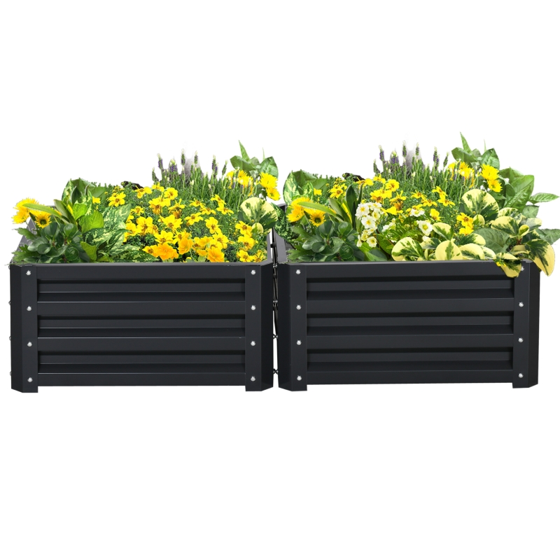 Best Set of Two 60 x 60cm Steel Planter Boxes - Grey - Image 12