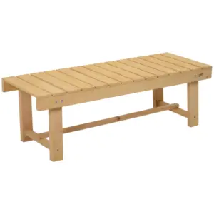 Best 3 Pieces 2-seater Outdoor Indoor Wooden Garden Bench Fir Patio Loveseat, 110L x 38W x 35Hcm, Natural