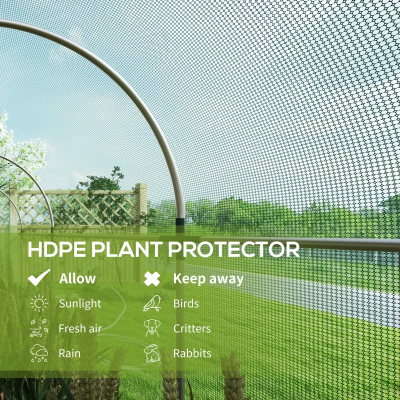 Best 360 x 120cm Galvanised Steel Fruit Cage, Plant Protection Tent with Zipped Door, Green - Image 4