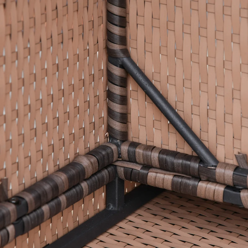 Best 6 Pieces Rattan Garden Furniture Set, 7 Seater Wicker Outdoor Furniture Set with Storage Tea Table & Side Table, Sectional Garden Sofa Set with Cushions, Orange - Image 7