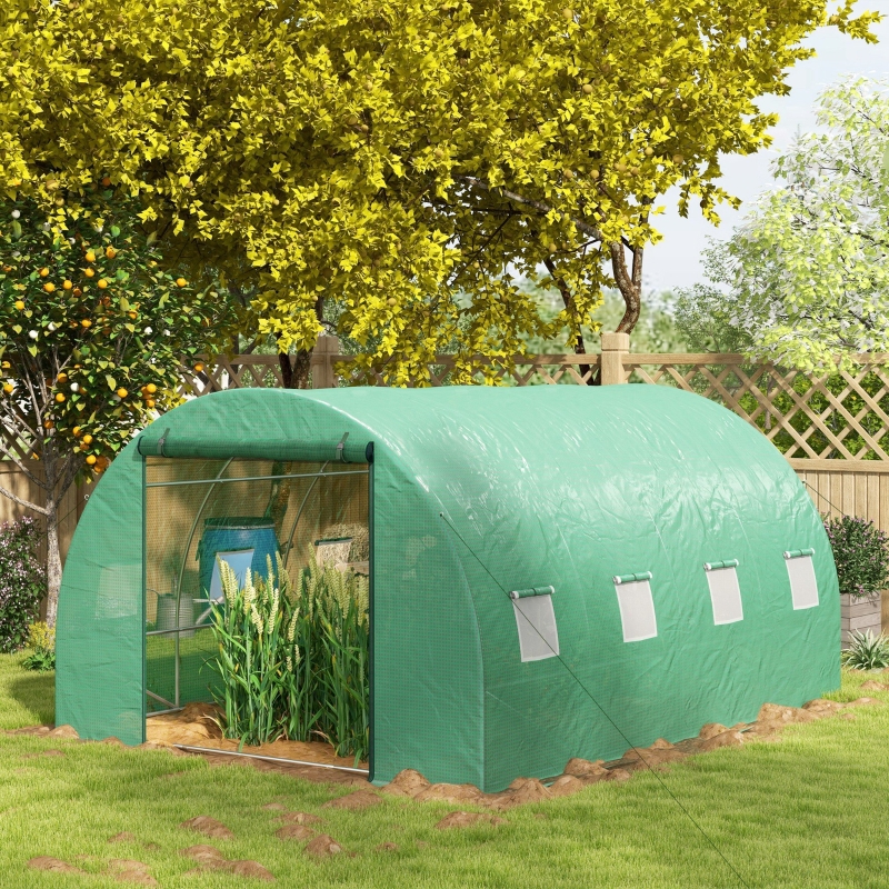 Best Sprinkler System Polytunnel Greenhouse, 4 x 3(m), Green - Image 10